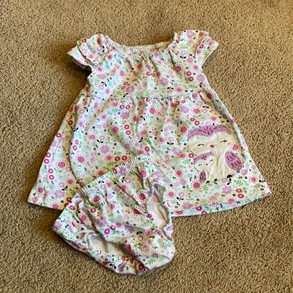 Flutter sleeve owl baby dress